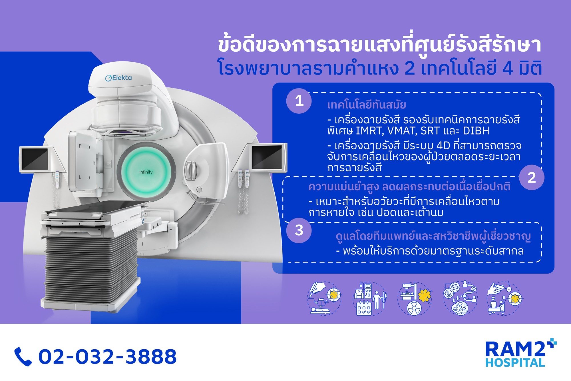 เราพร้อมเดินเคียงข้างผู้ป่วยในทุกขั้นตอนของการรักษา เพื่อเป้าหมายในการคืนคุณภาพชีวิตที่ดีและสุขภาพที่แข็งแรงให้กับผู้ป่วยทุกท่าน